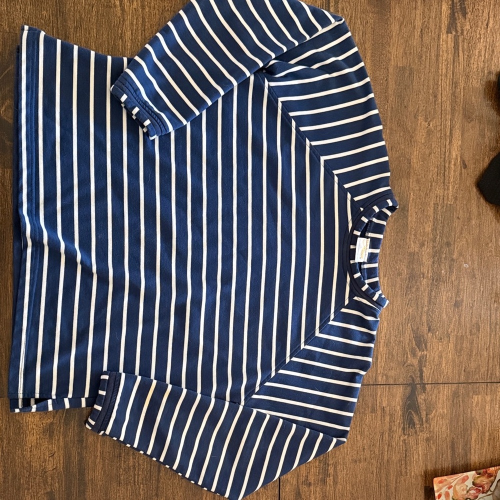 Artisan Navy and White Striped Top